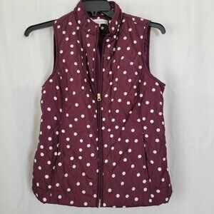 Croft & Barrow Vest jacket  Dots sleeveless Puffer full zip Small EUC